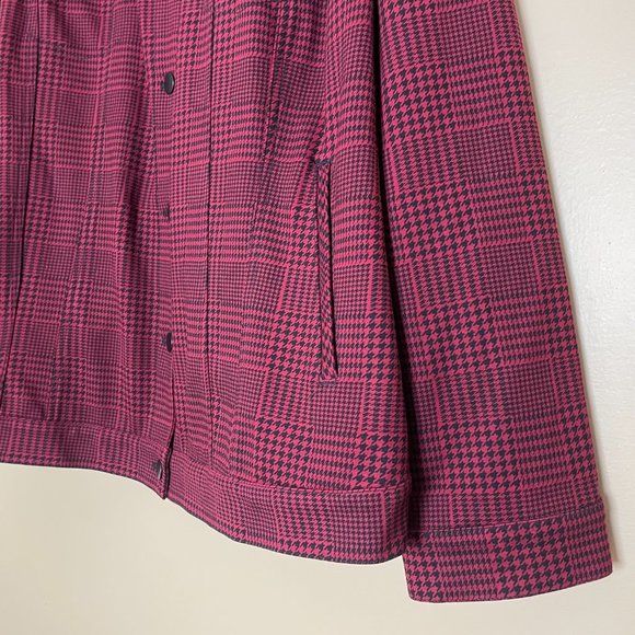Torrid Plaid Stretch Ponte Knit Trucker Jacket Size 5X NWT - Picture 6 of 8
